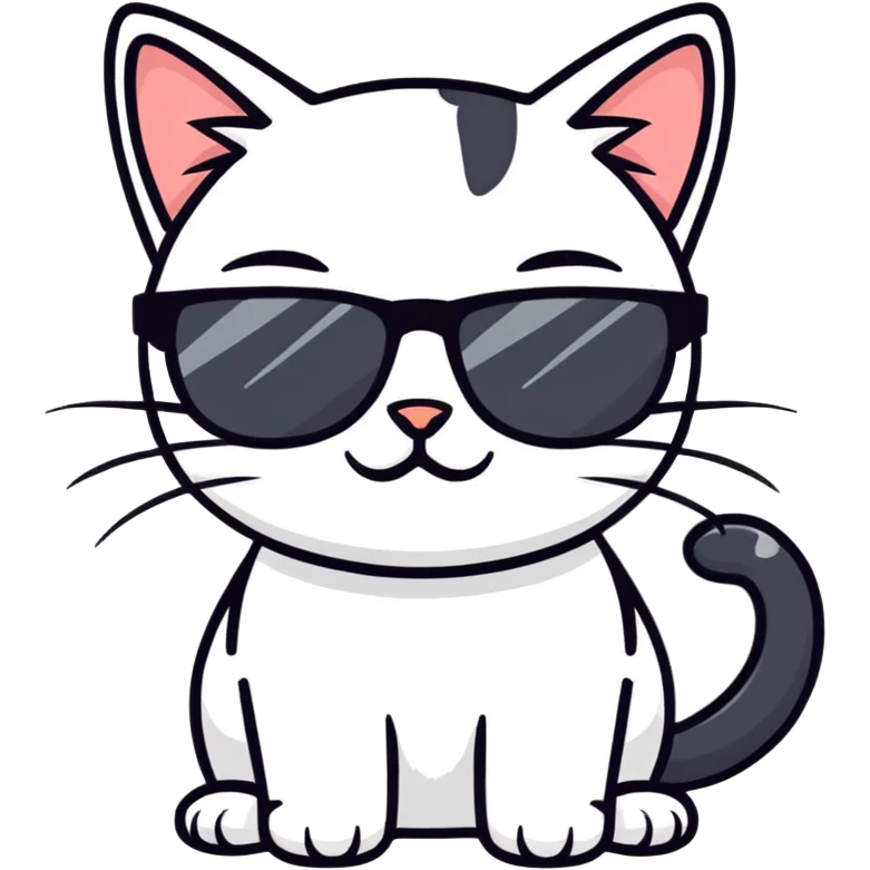playful and cool cat with sunglasses emoji