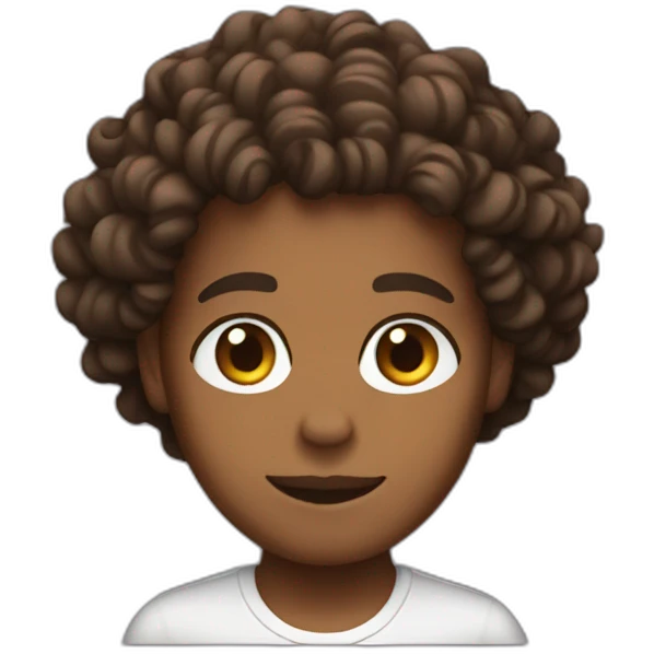 brown skin with curly deejaying emoji