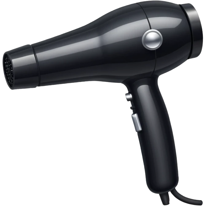 black blow dryer covered in gems emoji