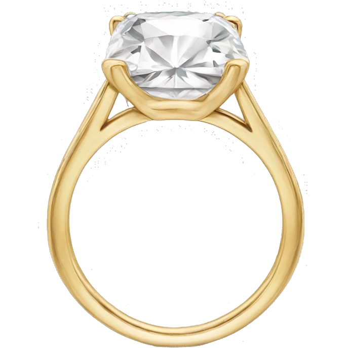 One Cushion cut diamond ring gold band  emoji