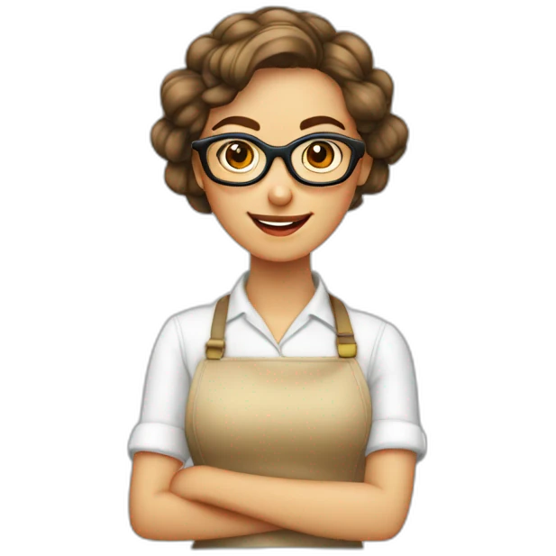 Bakers  mujer pelo corto y lentes  emoji