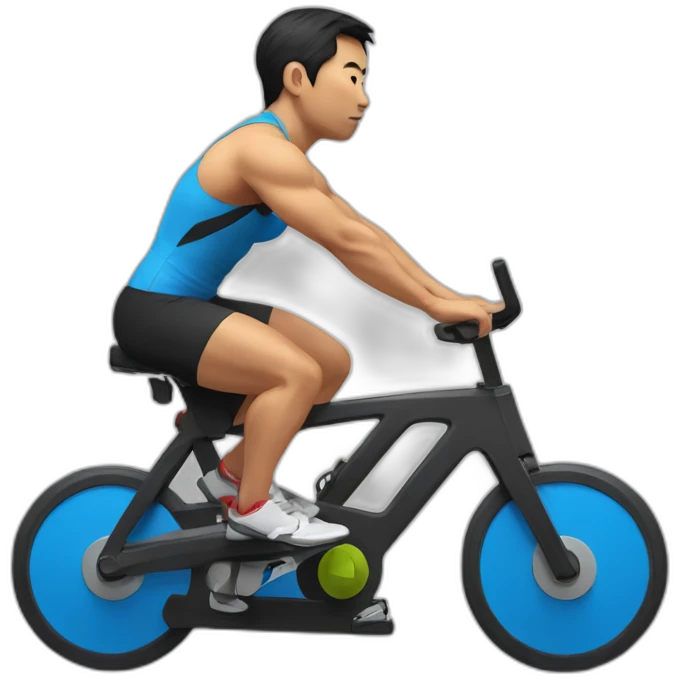 Asian CrossFit athlete on airbike emoji