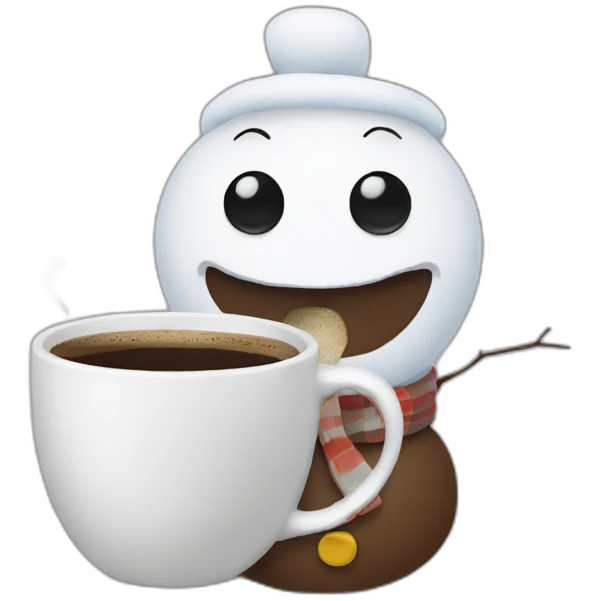 snowman drinking coffee emoji