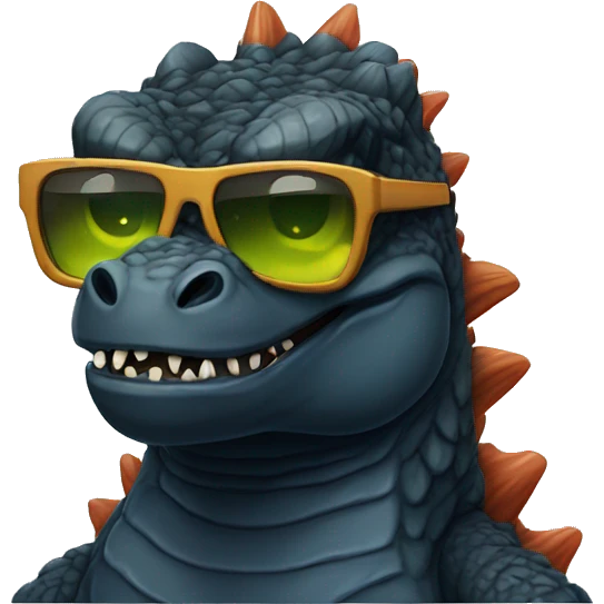 Godzilla with sunglasses emoji