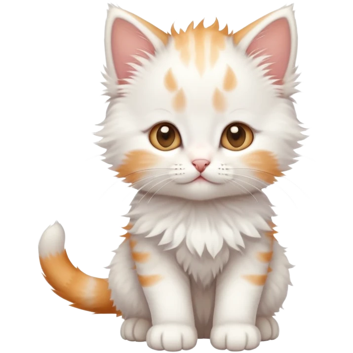 White kitten with some ginger on its head full body photo emoji