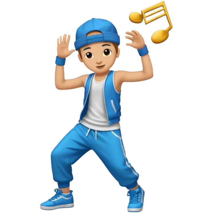street dancer boy with music item emoji
