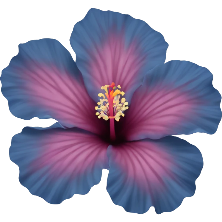 Blue hibiscus flower emoji