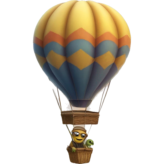 An old alien riding a hot air balloon emoji