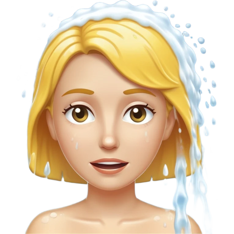 White women  showering emoji