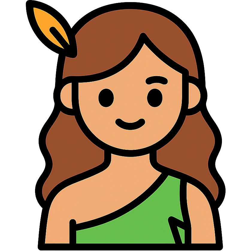 simple icon of a jungle girl emoji