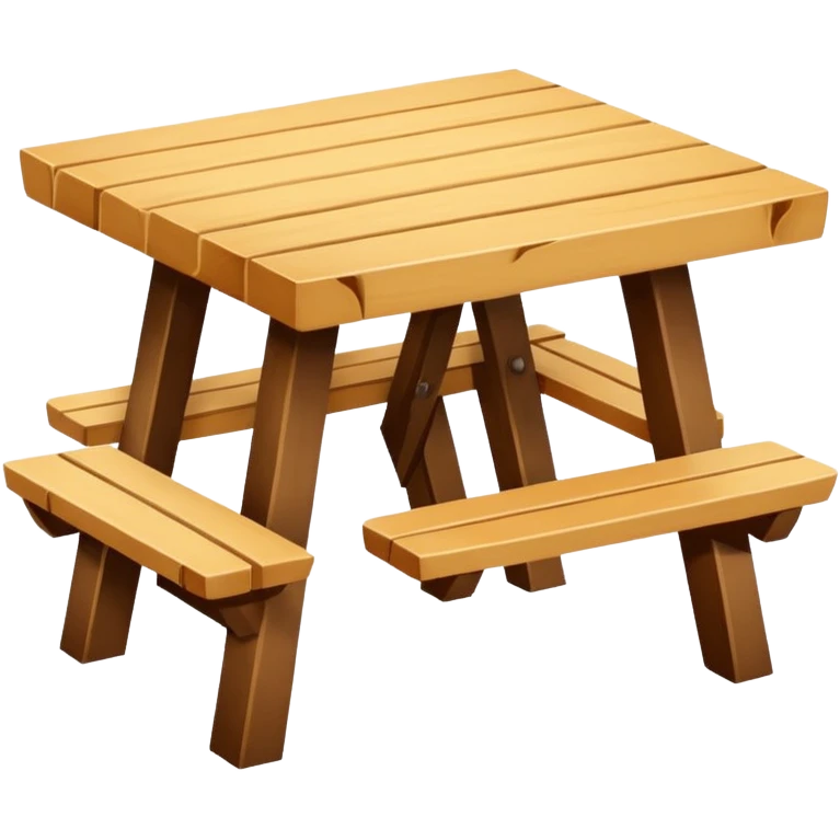 mesa alta color madera natural con bancas altas de color madera natural emoji