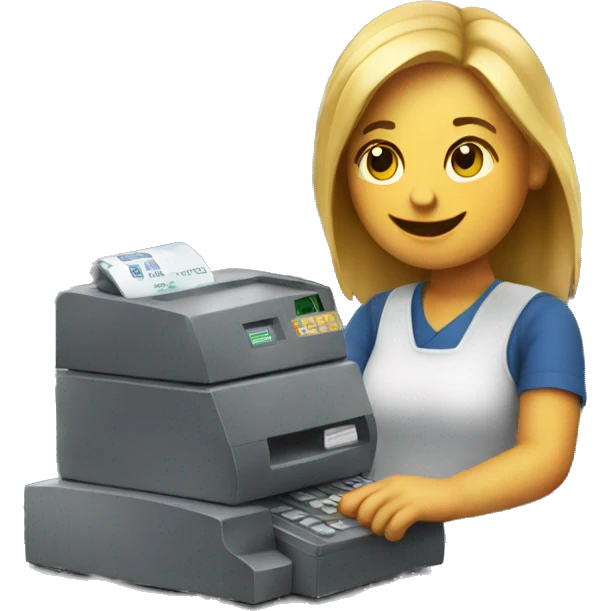 cashier with cash register emoji