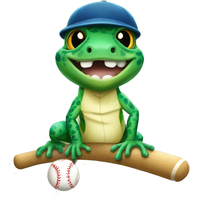 Gecko with baseball emoji