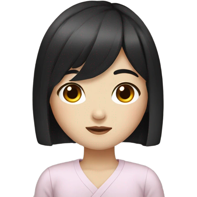korean girl with black hair  emoji