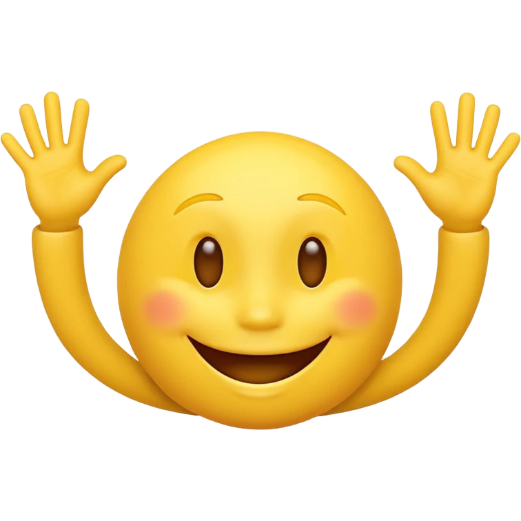 Yellow happy face with dancing hands emoji