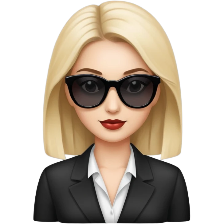 Professional woman with dark sunglasses emoji
