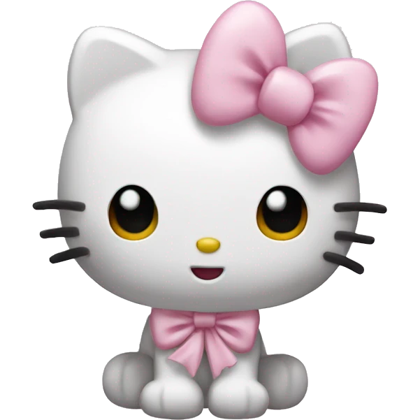 Hello kitty with a light pink bow emoji