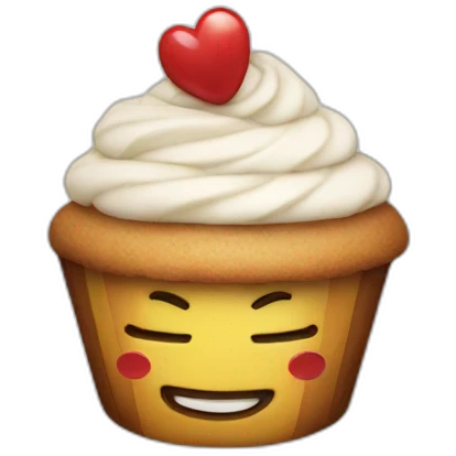 Happy cupcake with iron man  emoji