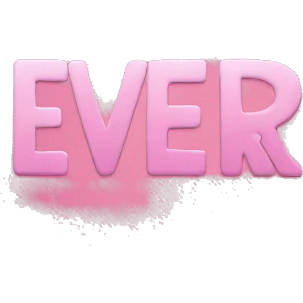 pink letters that say "EVR" emoji