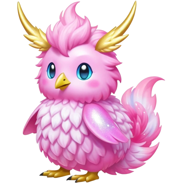 Shiny Exotic Colorful Ethereal Sparkly Flaaffy-Aurorus-Fakémon-hybrid-creature (full body)  emoji