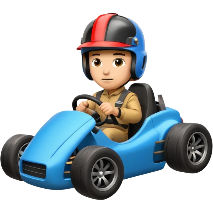 drifting car with tires smoke and a driver with a helmet in the car emoji