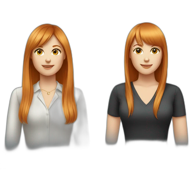 Female friends, both CEOs, one with Long, red Hair and bangs, The other with short, blond Hair emoji