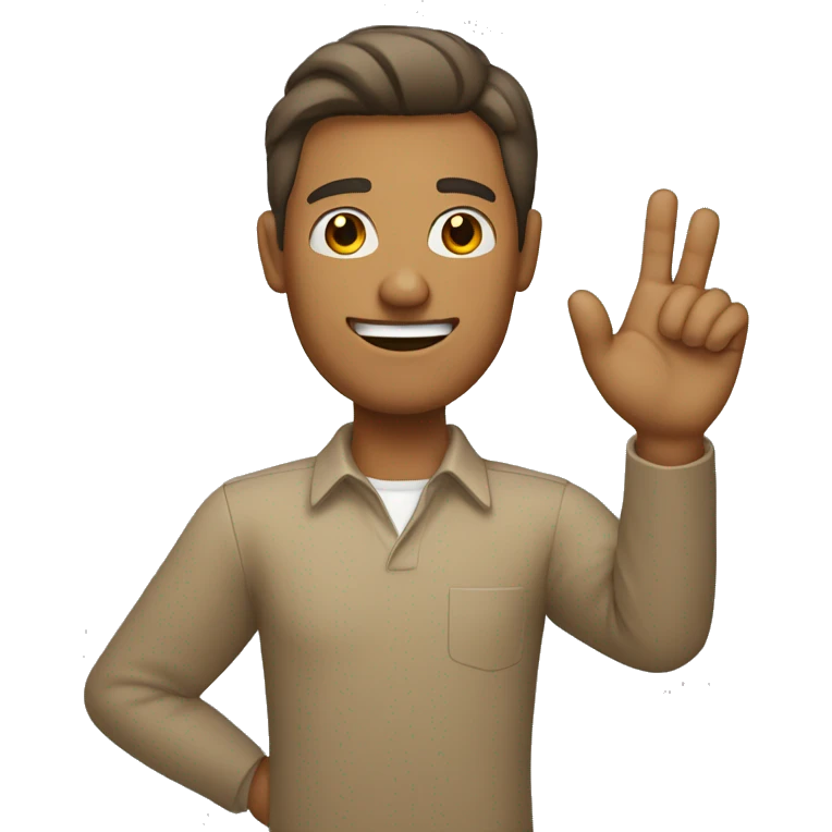 Tan Man with hand up  emoji