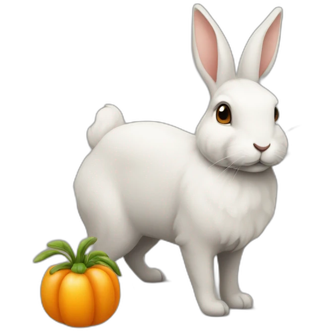 Kaninchen welches männchen macht und eine karotte isst emoji
