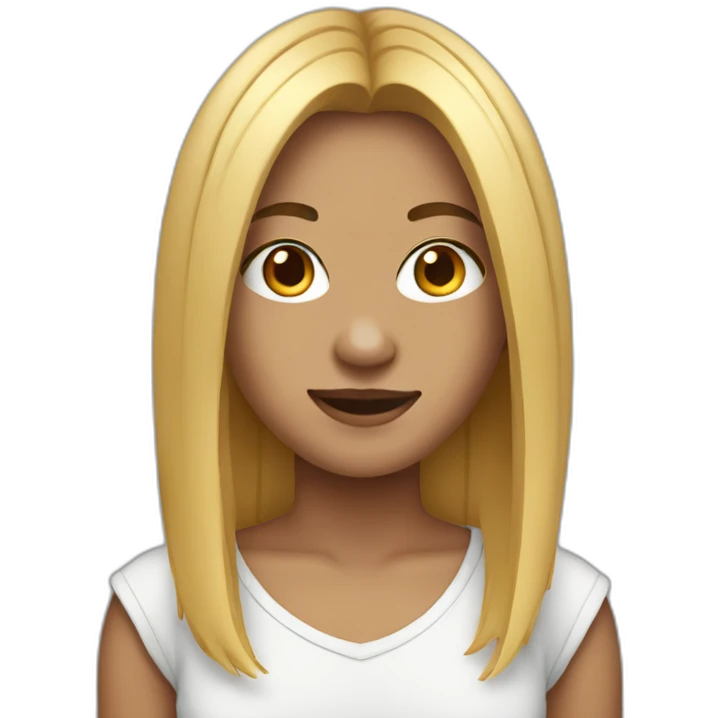 Teenager with middle part hair short emoji