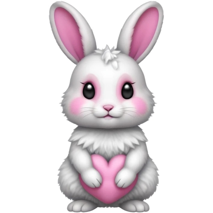 a white and black baby rabbit staying on its four legs emoji