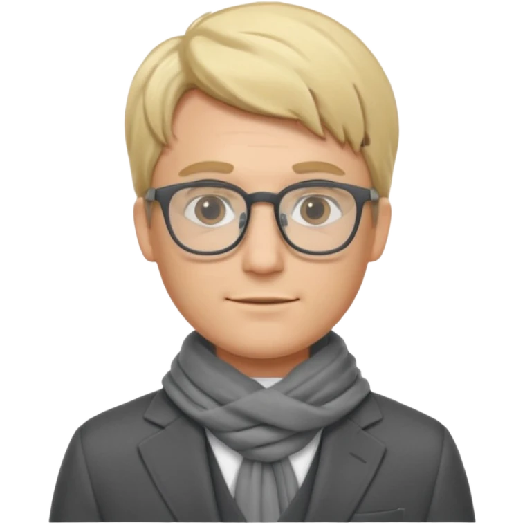 gray scarf male blond hair with suit glasses emoji