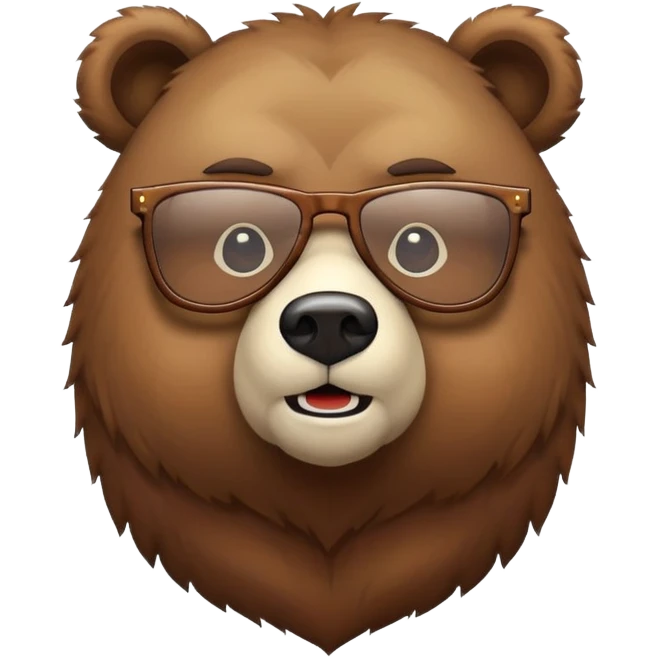 A bear with pixel giga chad glasses emoji