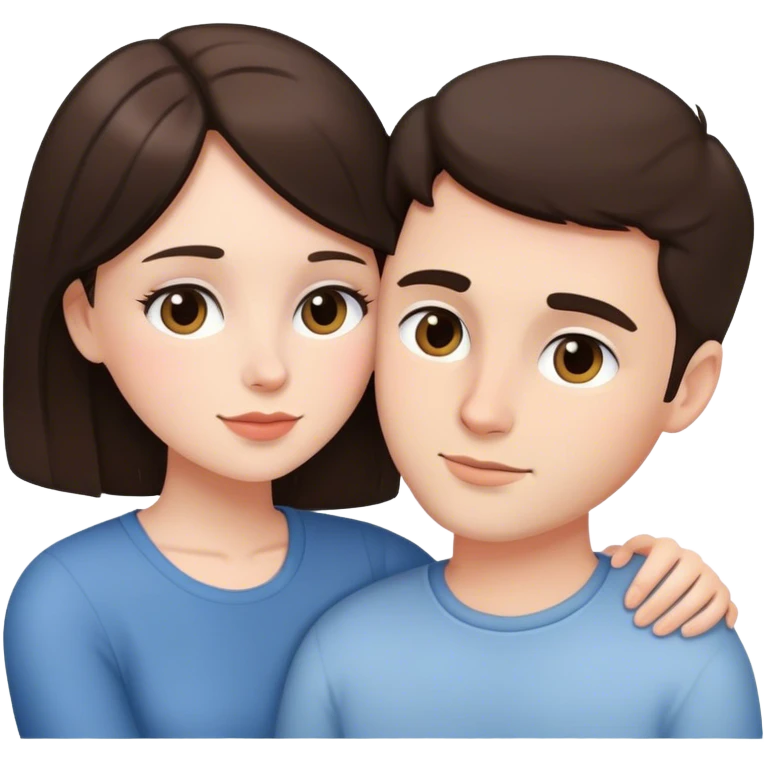 Intimate sfw with white brunette lover emoji