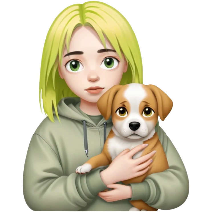 billie eilish holding dog emoji