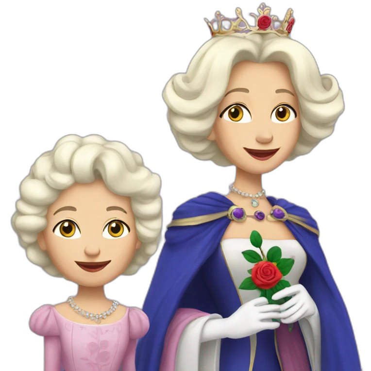 Queen Camilla with rose emoji