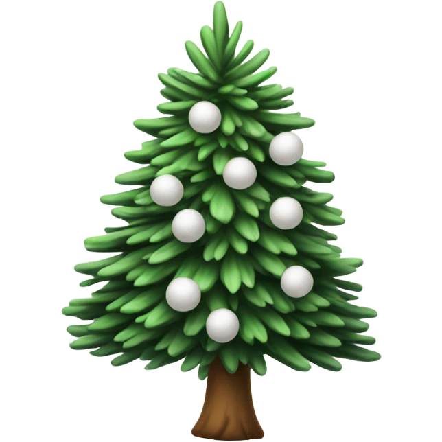  actual white fir christmas tree isolated.  emoji