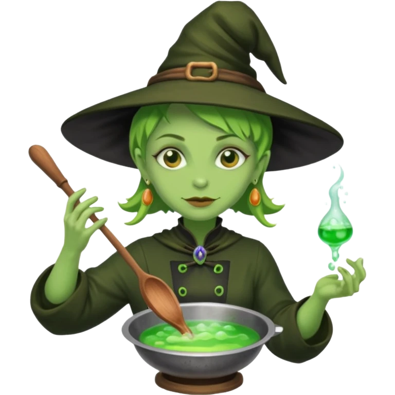 green witch cooking potion emoji