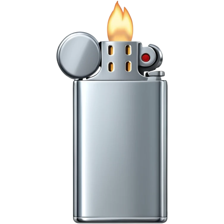 an elegant metallic chrome lighter emoji
