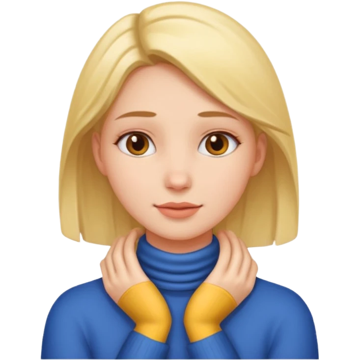 A girl with hands around her neck emoji