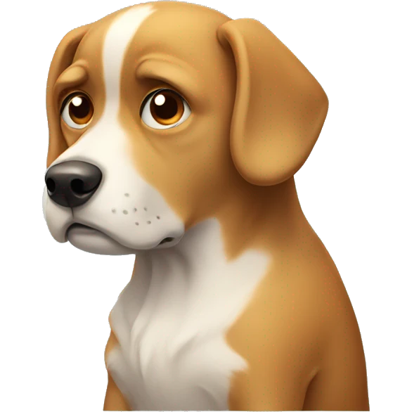 sad thinking dog emoji