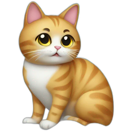 cat secretary sitting on top of the cloud emoji