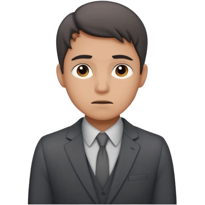 a liittle tired and frustrated entepreneur (only his face). with suit and only a little bit emotional face. young entepreneurs with various suits, but in classic colours. emoji