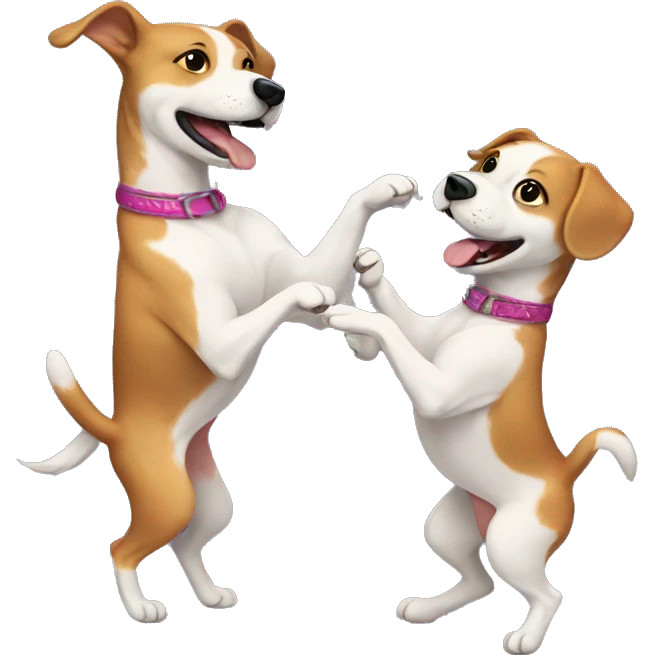 Cute dogs best friends dancing emoji