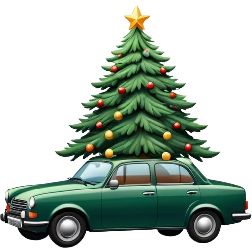 Auto mit Tannenbaum emoji