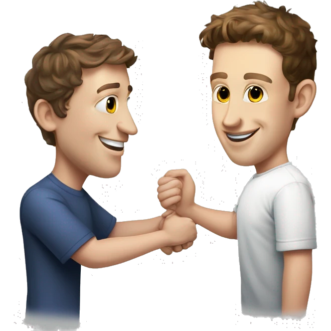 Mark Zuckerberg and Eduardo Saverin shaking hands emoji
