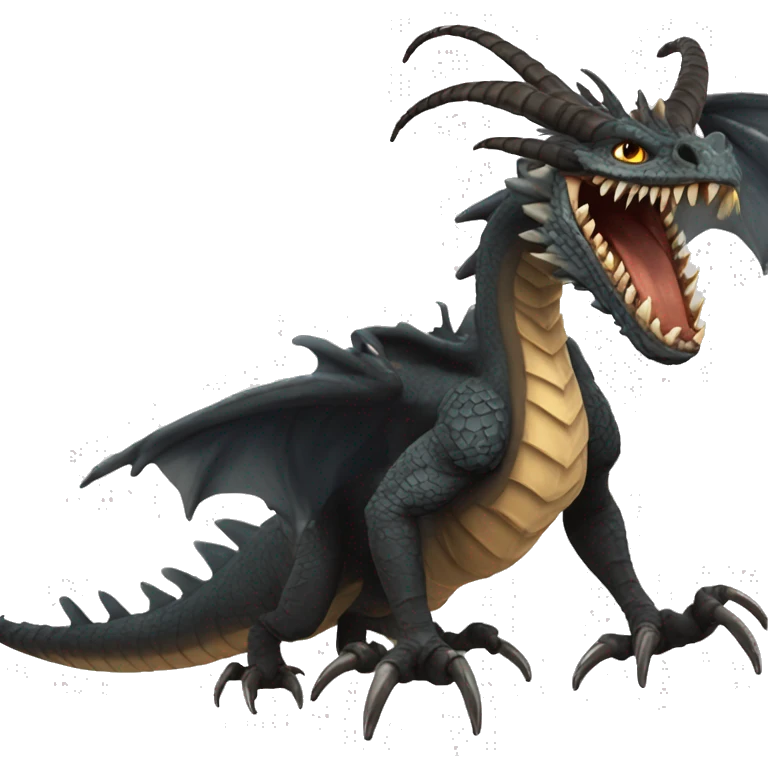 The Hungarian Horntail: A particularly dangerous species of dragon known for its aggression and formidable fire-breathing abilities. emoji
