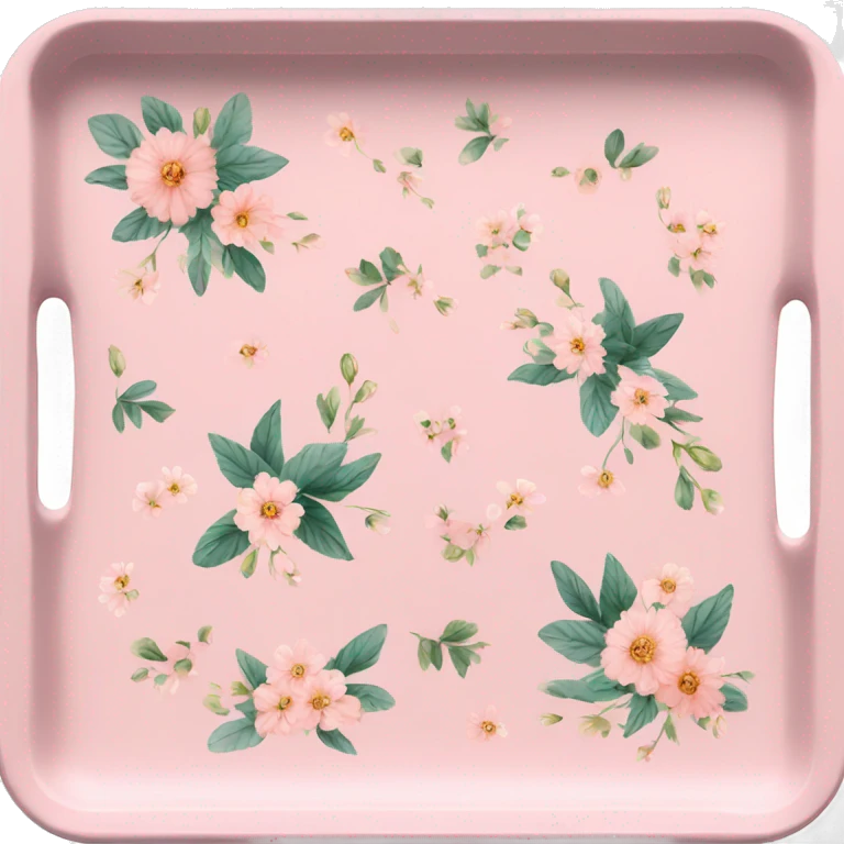 Light pink floral serving tray with handles emoji