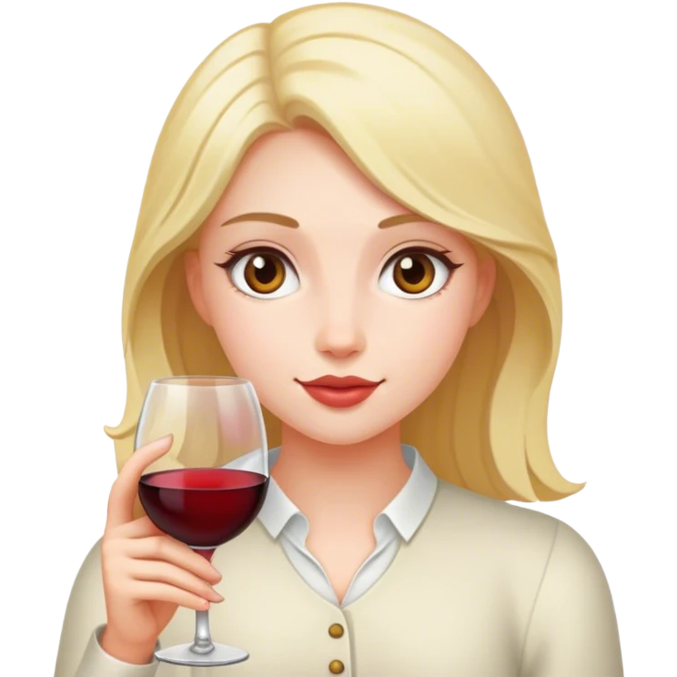 Girl holding a wine glass emoji