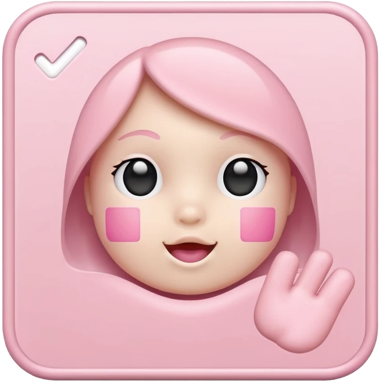 square baby pink check mark emoji