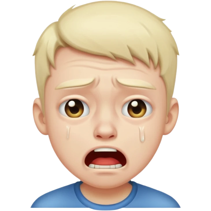 A boy ugly crying hysterically  emoji